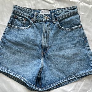 ZARA High-Waisted Mom Denim Shorts